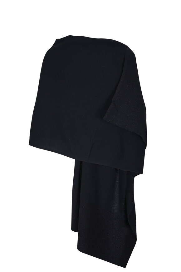 Kinross Black Cashmere Lurex Stripe Wrap - view 2