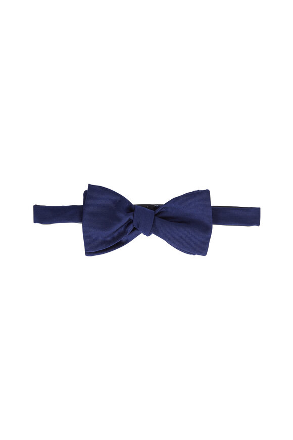 Eton Navy Blue Silk Faille Pre-Tied Bow Tie