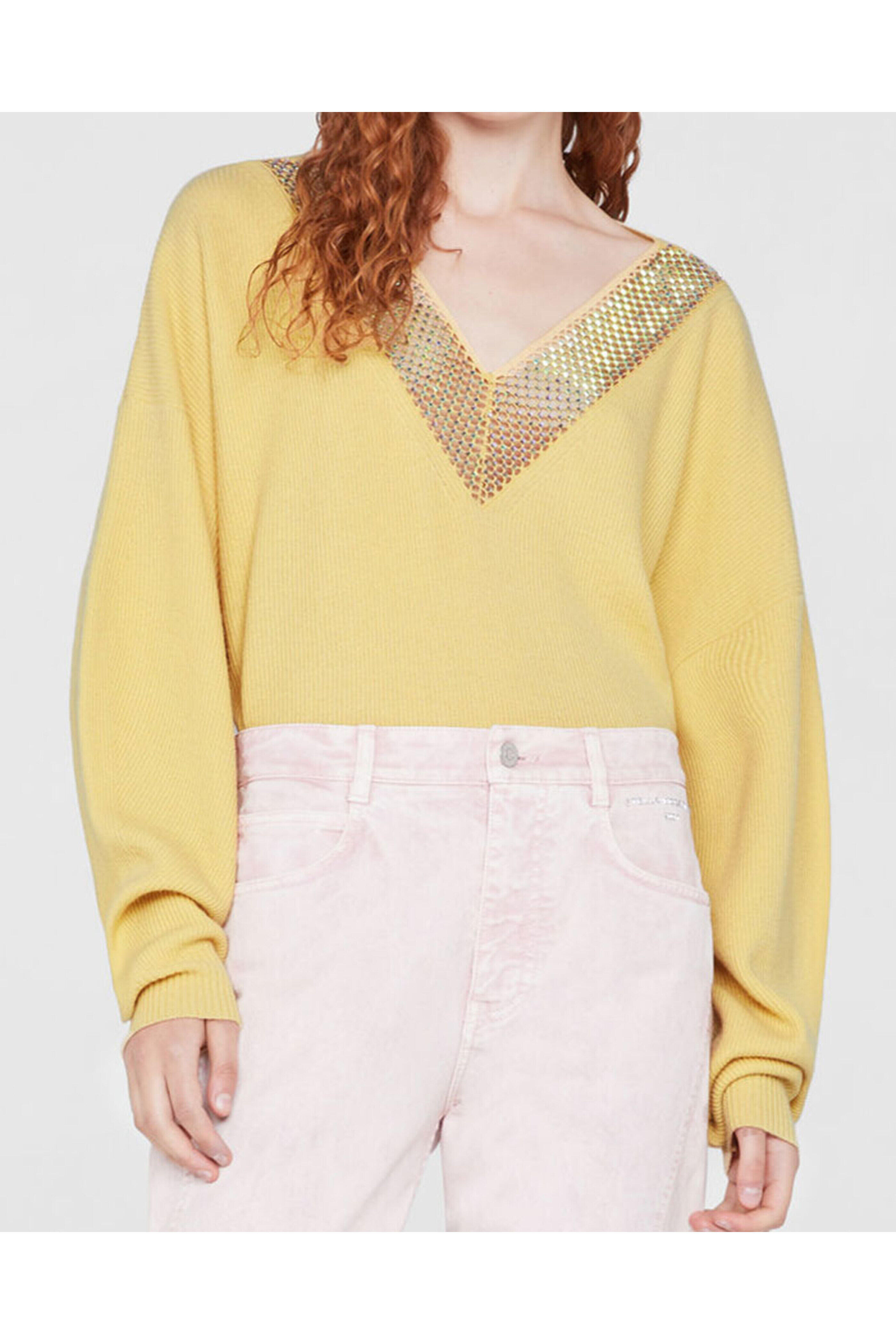 Stella McCartney - Yellow Embellished Knit Sweater