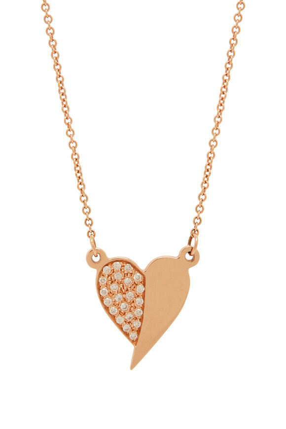 Genevieve Lau - 14K Rose Gold Imperfect Heart Necklace