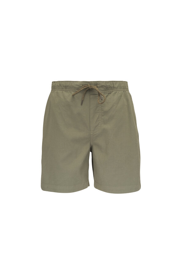 Faherty Brand Essential Desert Olive Drawstring Shorts - view 1