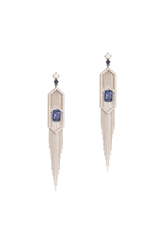 Mariani 18k White Gold Diamond Fringe Drop Earring - view 1