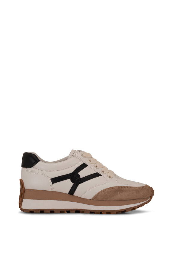 Veronica Beard Valentina Coconut Black Leather & Suede Sneaker - view 2