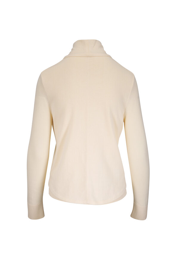 Johanna Ortiz Adaya Ecru Pima Cotton Draped Top - view 2