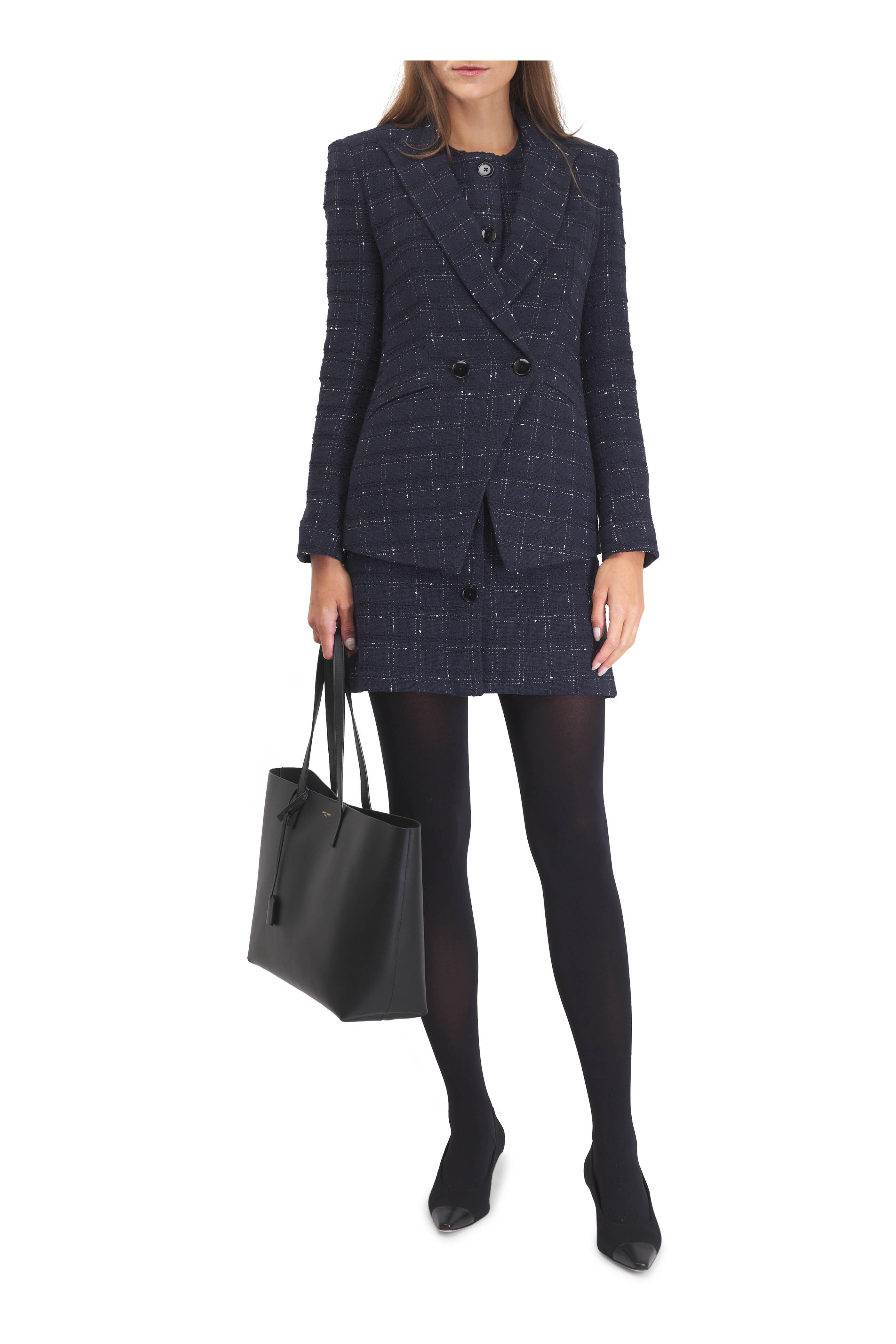 Veronica Beard - Tamara Navy & White Tweed Mini Dress