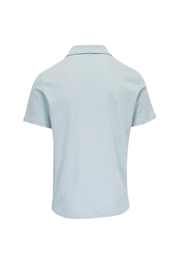 Vince Dark Cascade Cotton Johnny-Collar Polo - view 3