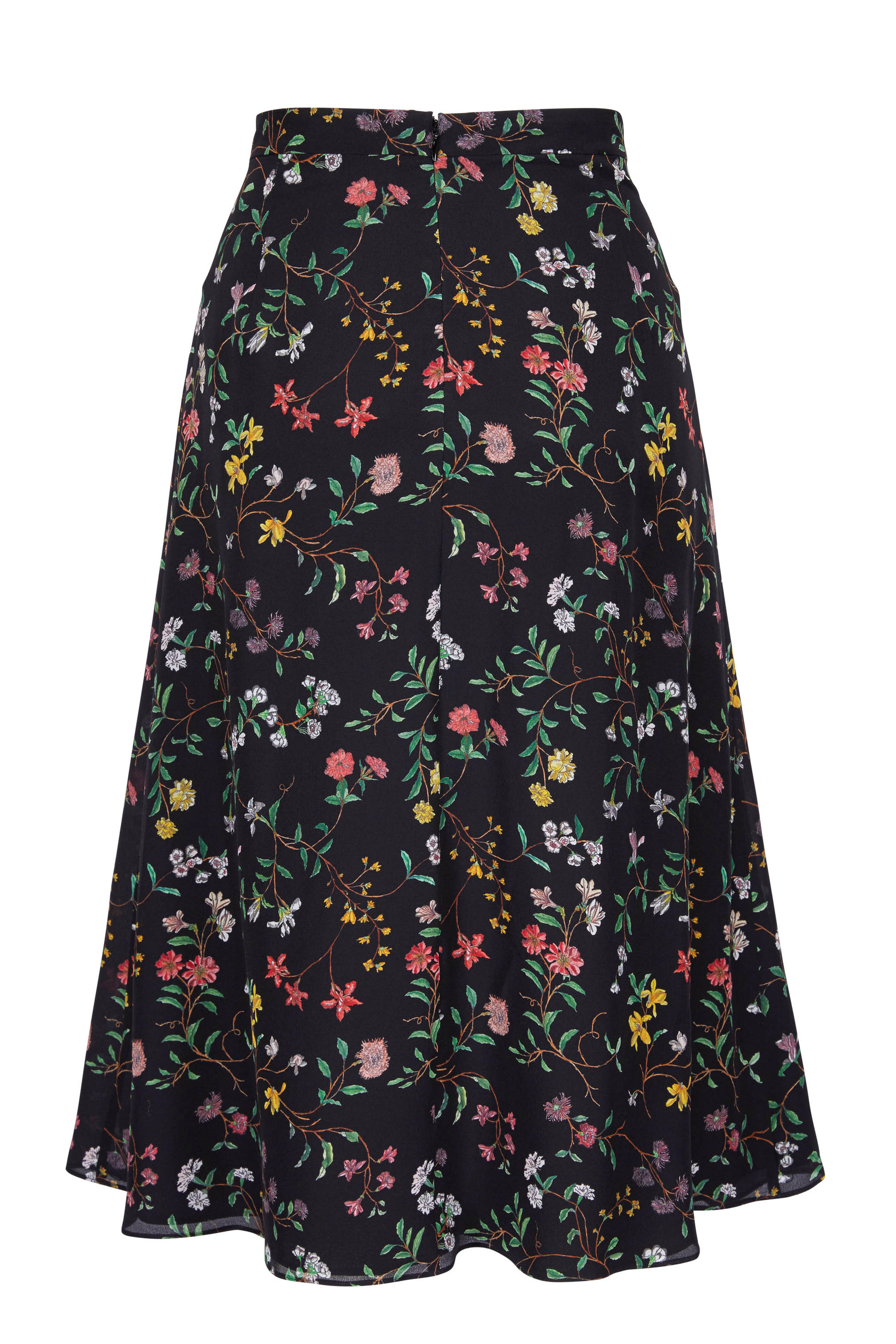 Altuzarra - Caroline Black Silk Floral Full Skirt
