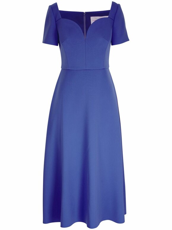 Carolina Herrera - Delphinium Curved Neckline Midi Dress