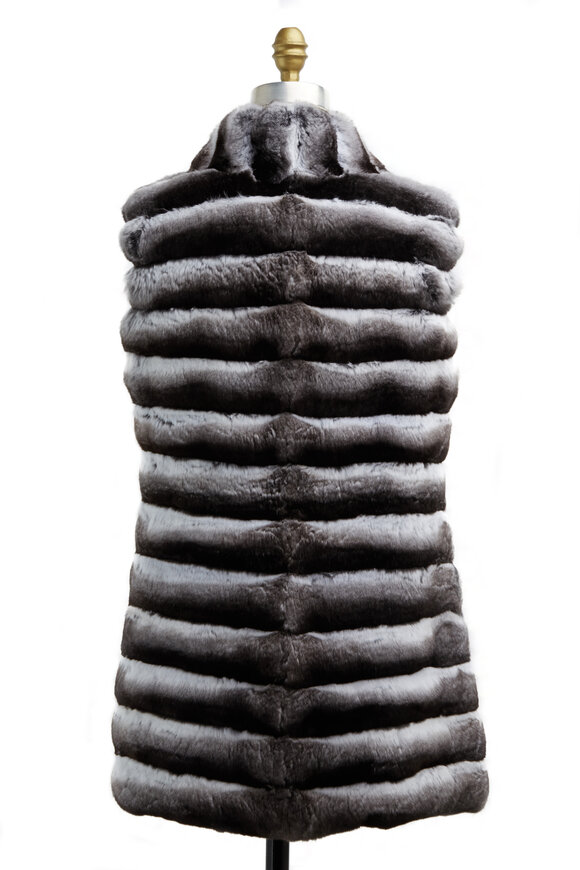 Oscar de la Renta Furs - Natural Chinchilla Fur Long Vest