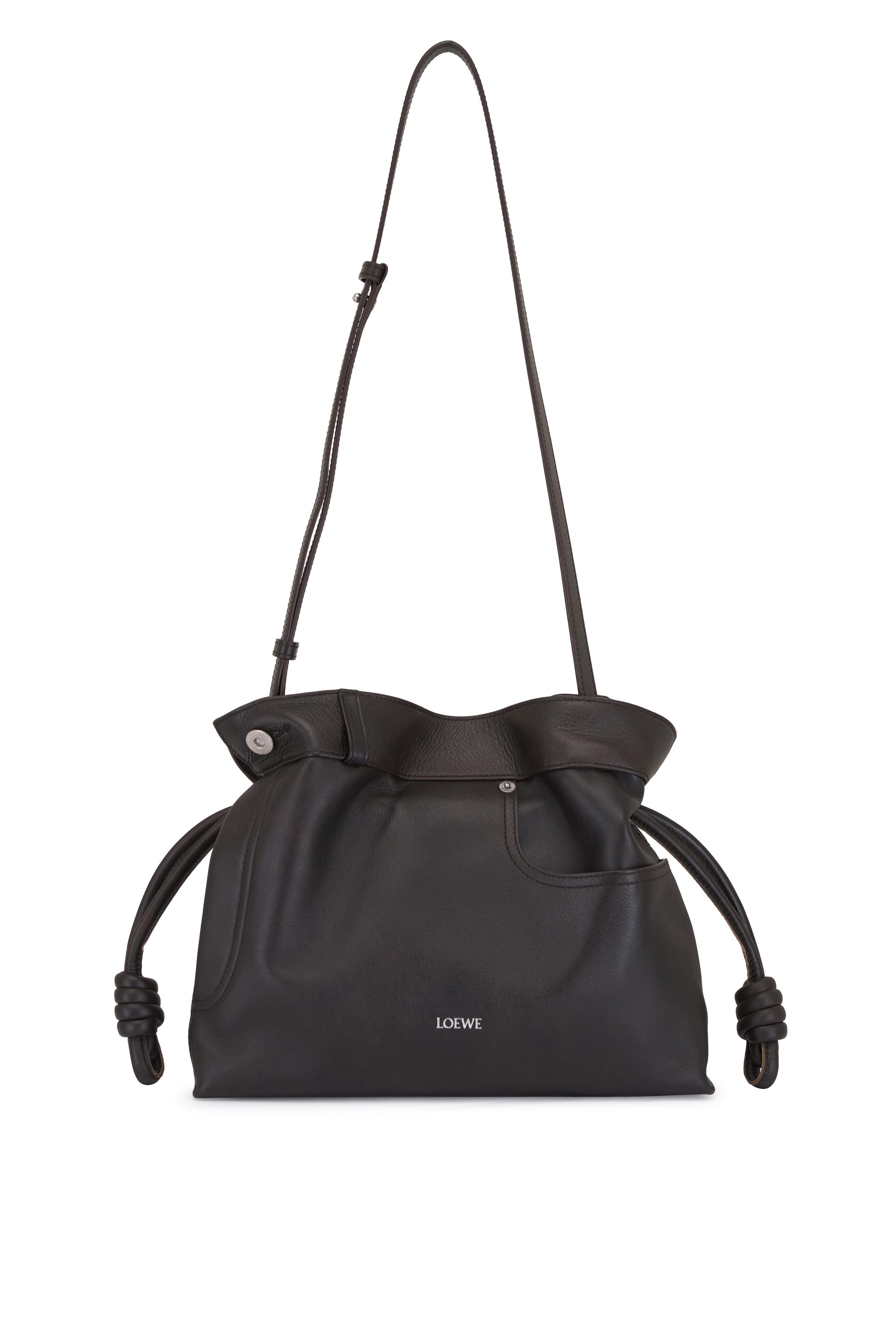 Loewe - Medium Panta Flamenco Dark Brown Leather Clutch