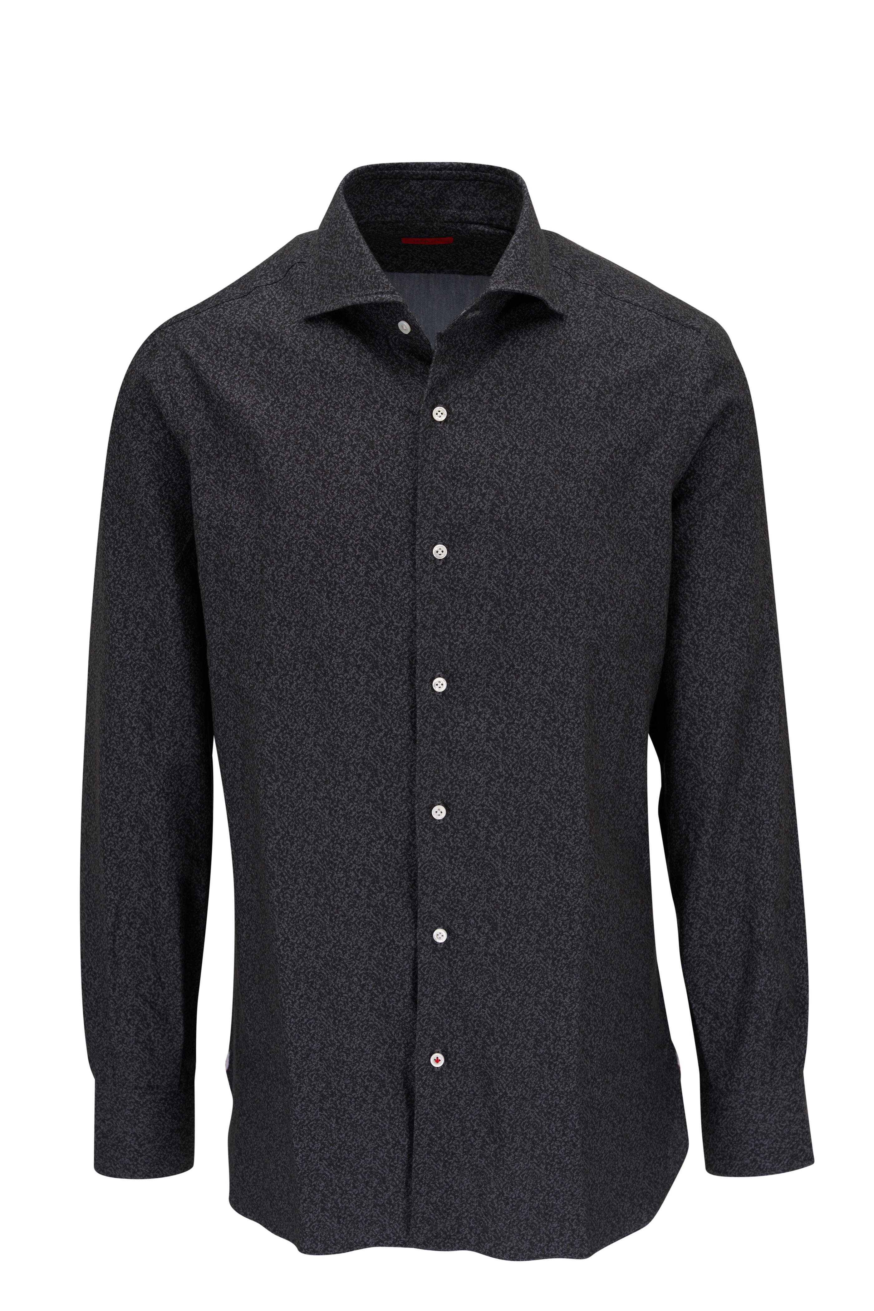 Isaia - Charcoal Gray Mlange Sport Shirt | Mitchell Stores Isaia - Charcoal Gray Mlange Sport Shirt | Mitchell Stores