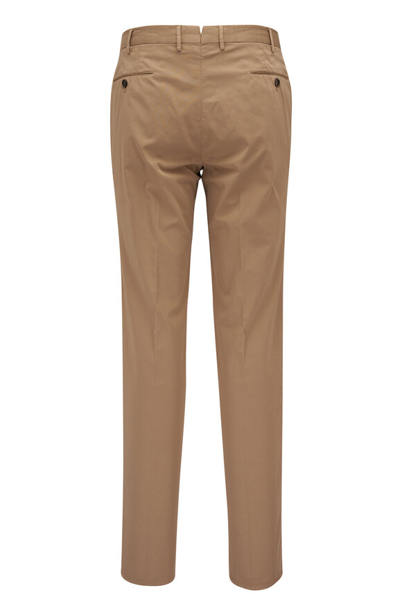 PT Torino - Tan Slim Fit Cotton & Silk Chino