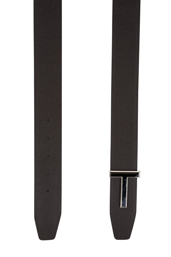 Tom Ford - Black & Dark Brown Leather Reversible Belt  