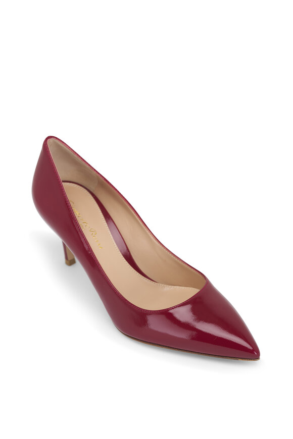 Gianvito Rossi Rouge Glossy Leather Pump, 70mm