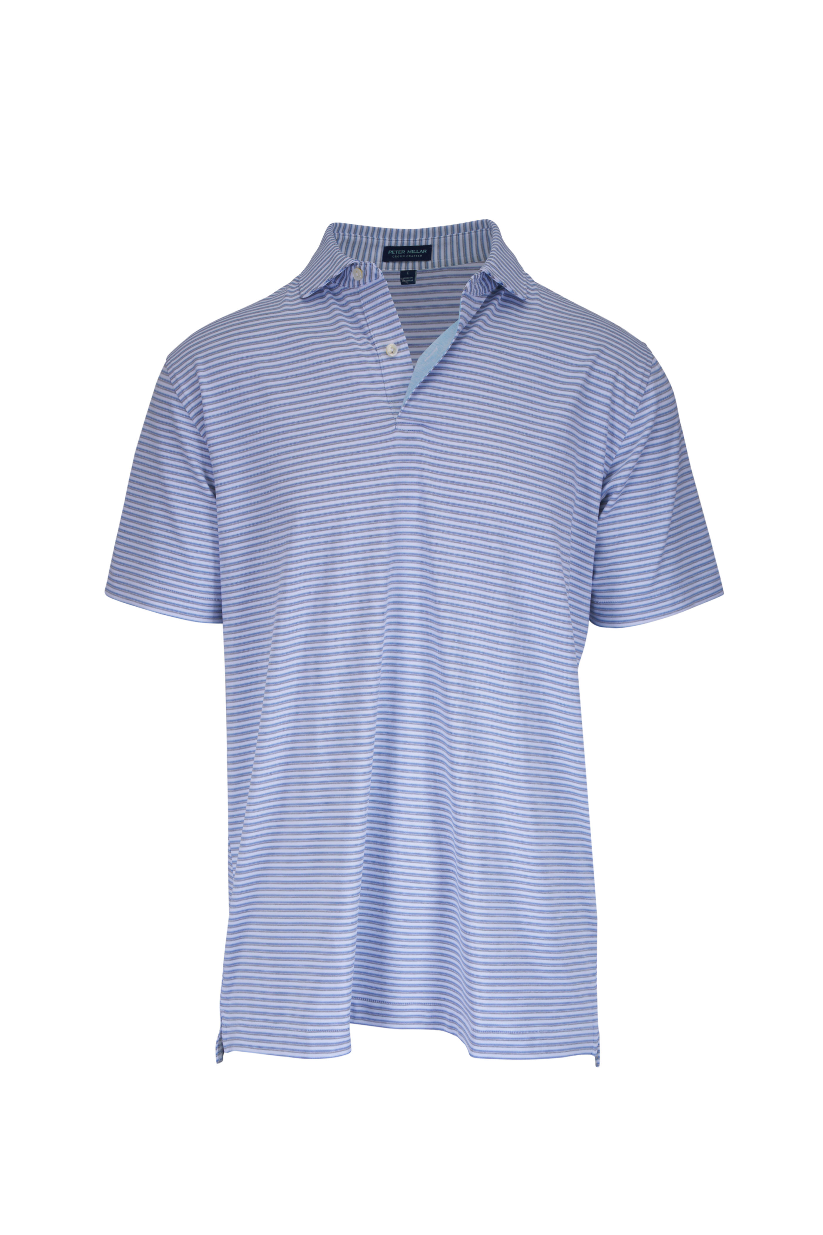 Peter Millar - Gray & Blue Stripe Polo - view 1
