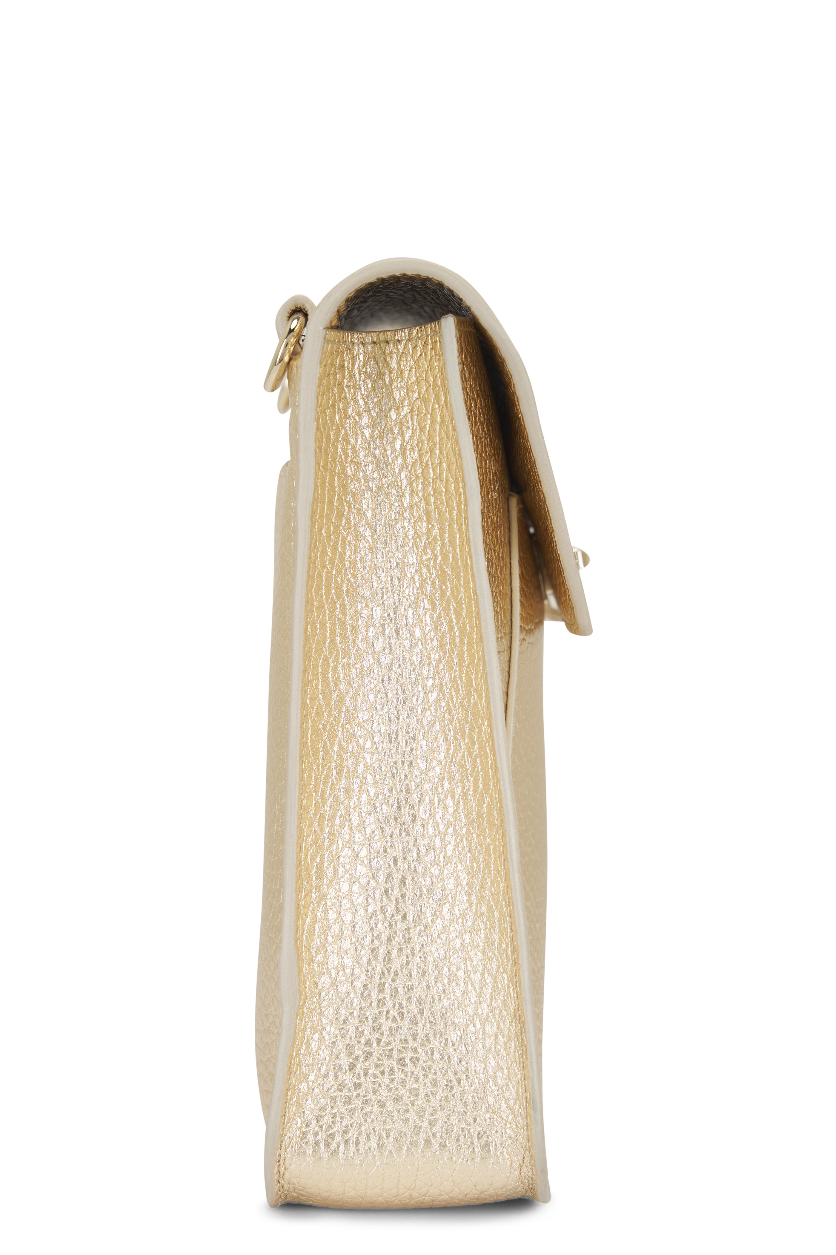 Akris - Anouk Antique Gold Leather Messenger Bag