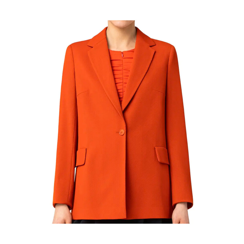 Akris Punto - Red Currant Wool Trioctine Boyfriend Blazer