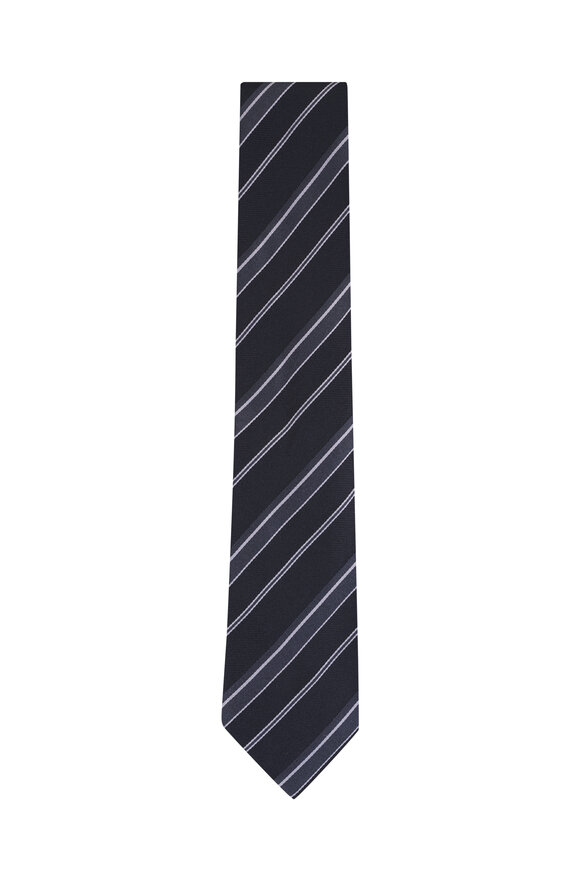 Tom Ford Black Stripe Silk Necktie - view 1