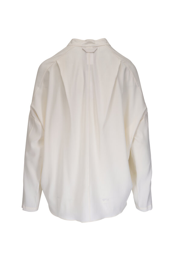 Zero + Maria Cornejo - Fin Gaban White Pepper Ruffle Front Shirt