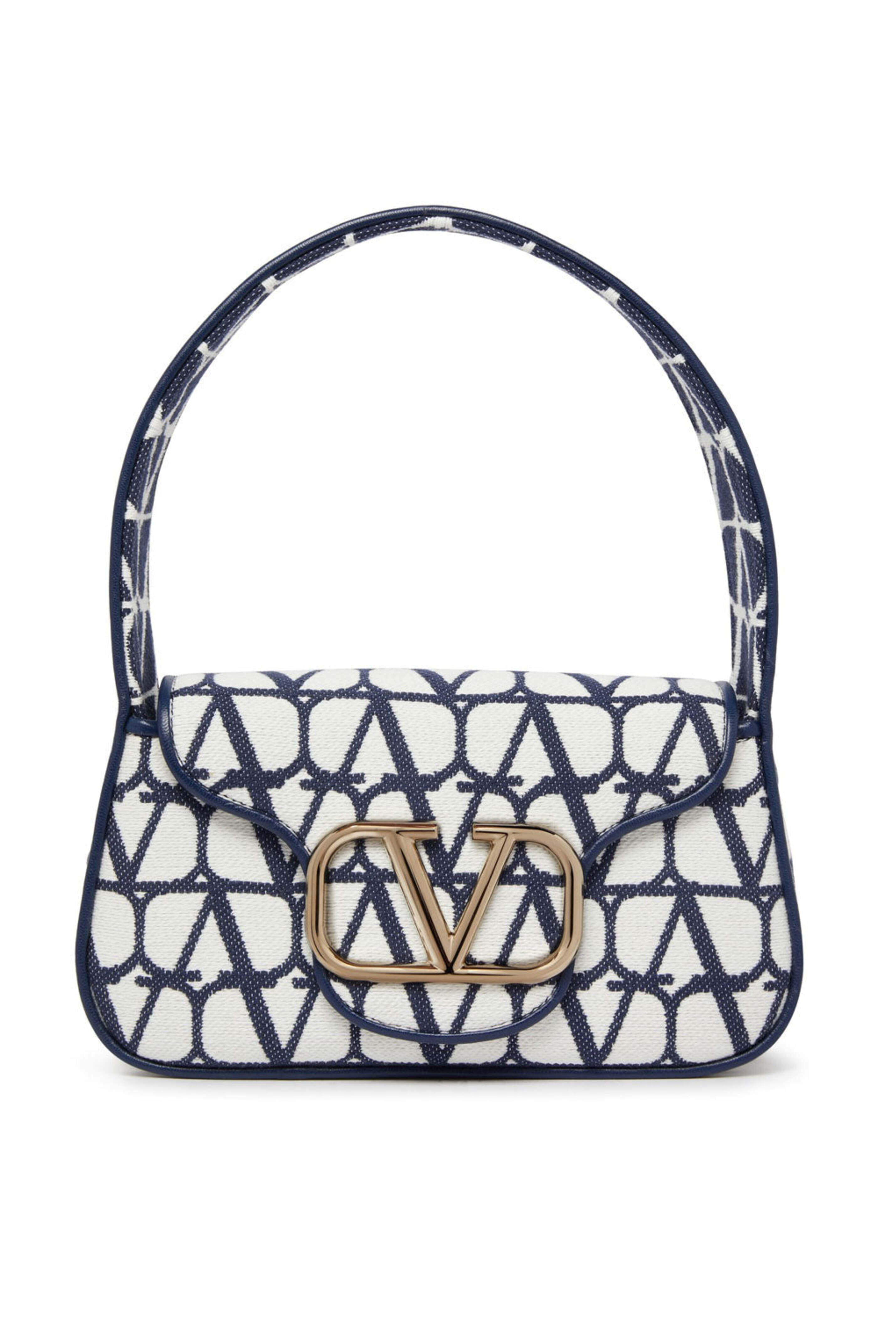 Valentino Garavani - Smal Loco Toile Iconographe Hobo in Blue & White