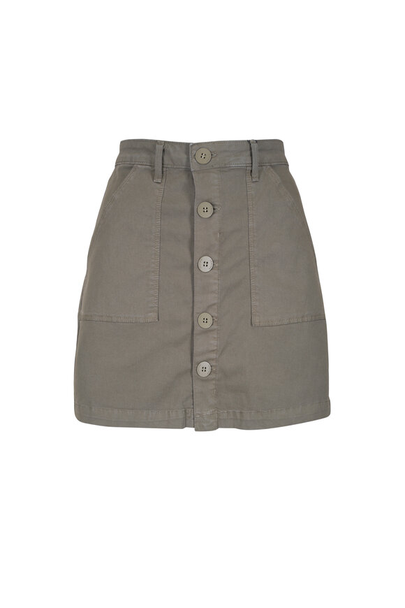 L'Agence Dora Olive Stretch Cotton Mini Skirt - view 1