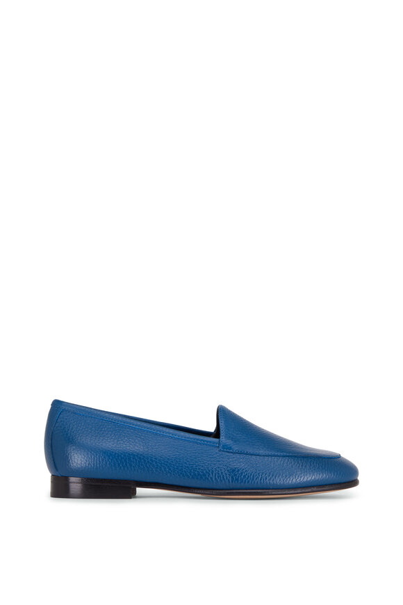 Kiton - Teal Grained Leather Loafer