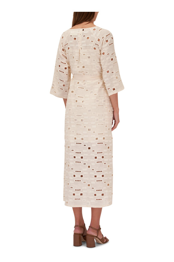 Kiton - Creamy White Linen Maxi Dress 