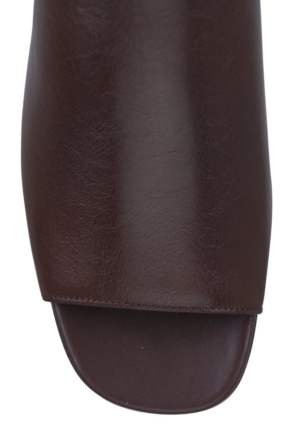Brunello Cucinelli Cocoa Leather Riding Mule, 20mm - view 5