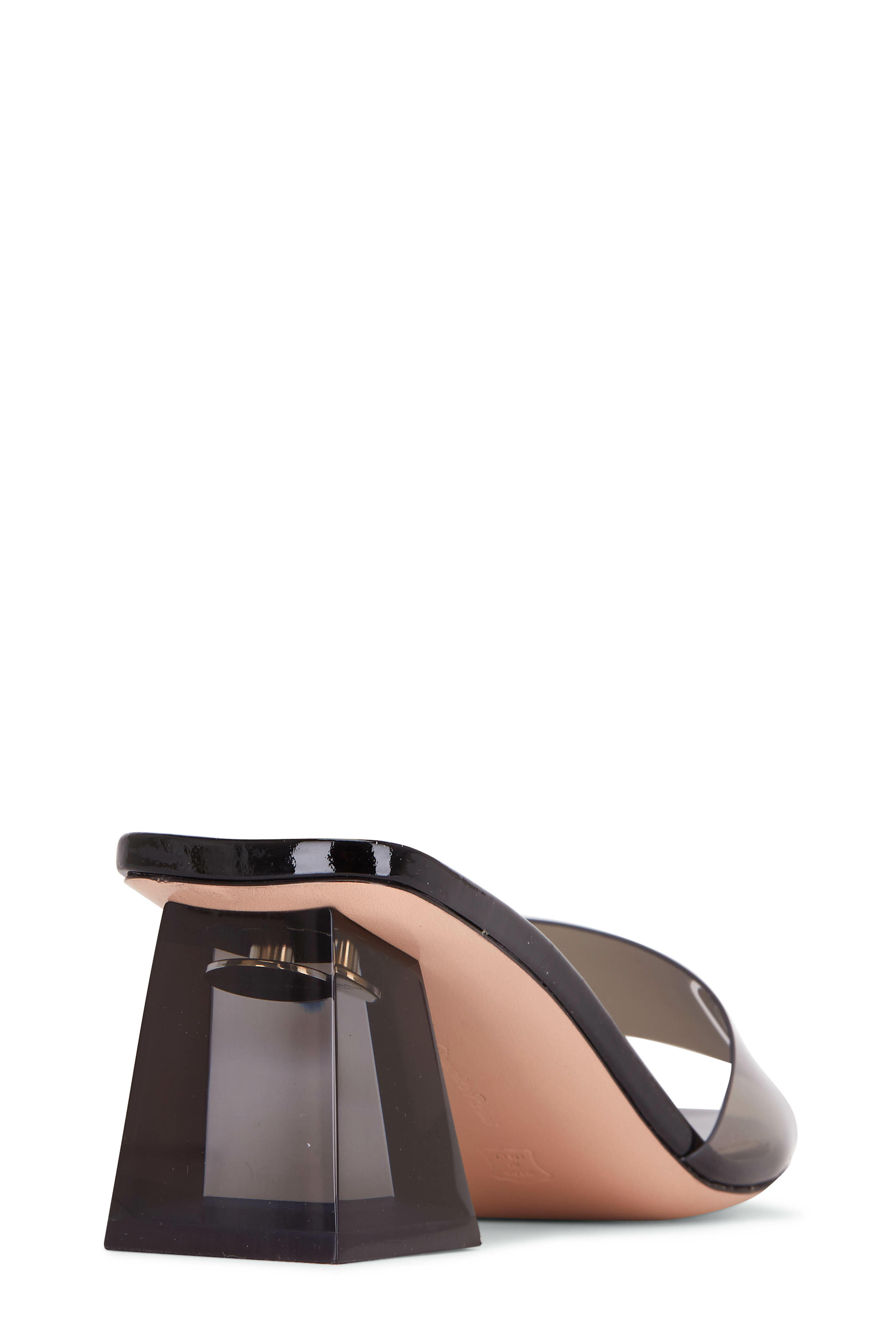 Gianvito Rossi - Fume Black PVC One Band Mule, 55mm