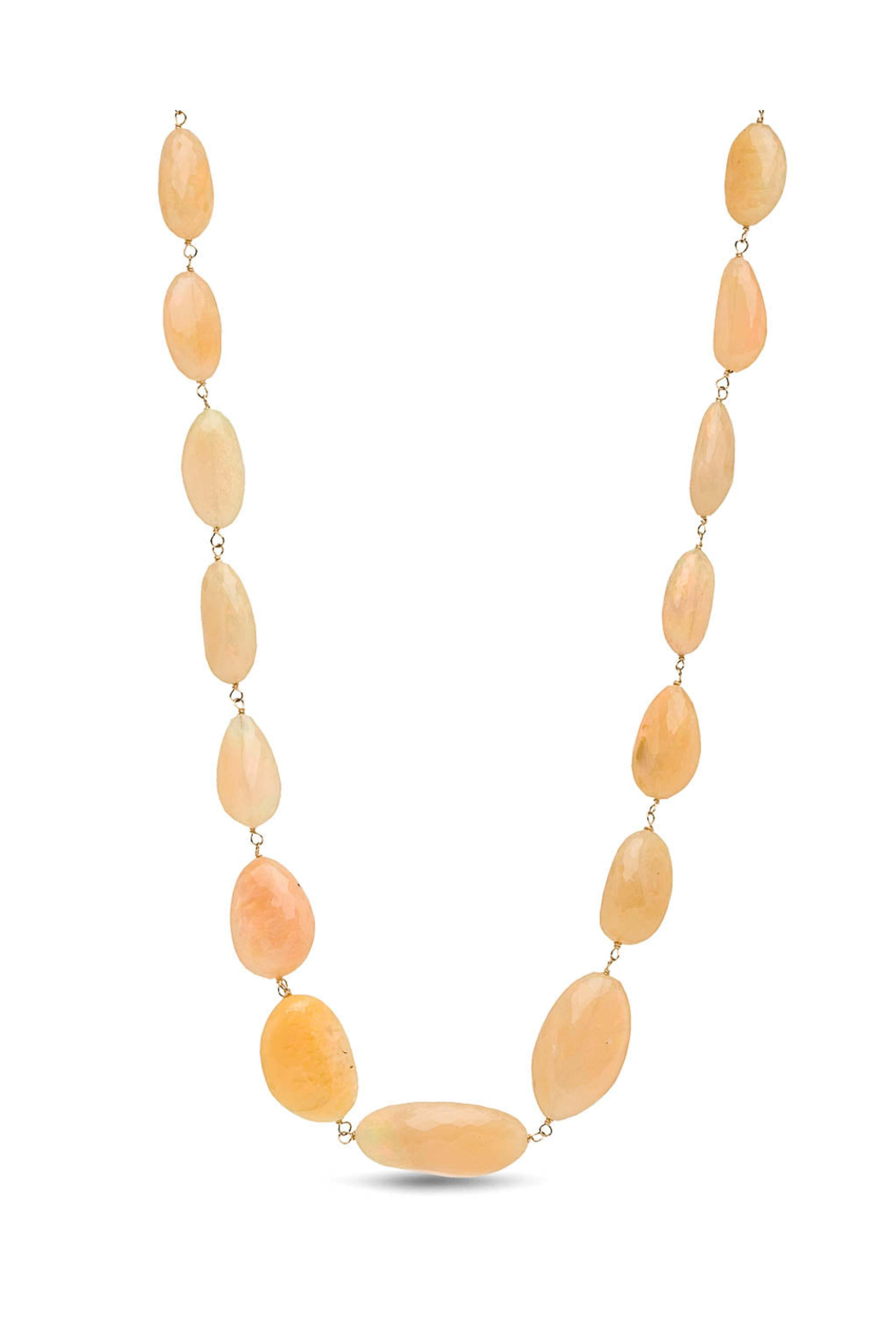 Royal Nomad Jewelry - Opal and Diamond Long Link Necklace