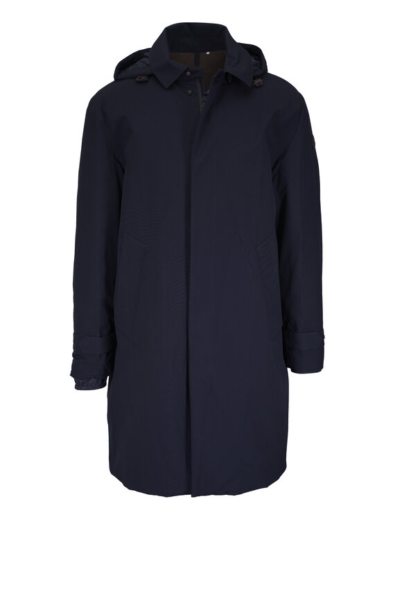 Brunello Cucinelli - Blue Pinstripe Water Repellant Nylon Jacket