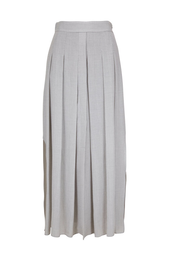 Akris - Clay Microstripe Maxi Skirt