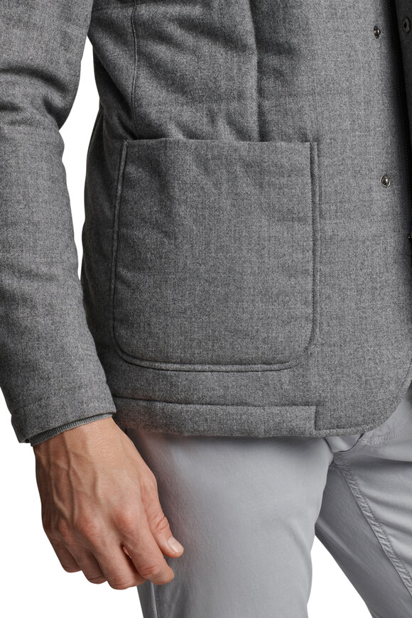 Peter Millar - Alpine Nickel Quilted Wool Full Zip Jacket