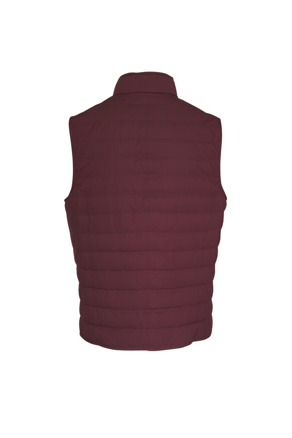 Brunello Cucinelli Burgundy Quilted Down Vest - view 2