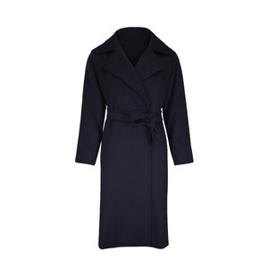 Max Mara - Manuela Navy Blue Wool Long Coat | Mitchell Stores