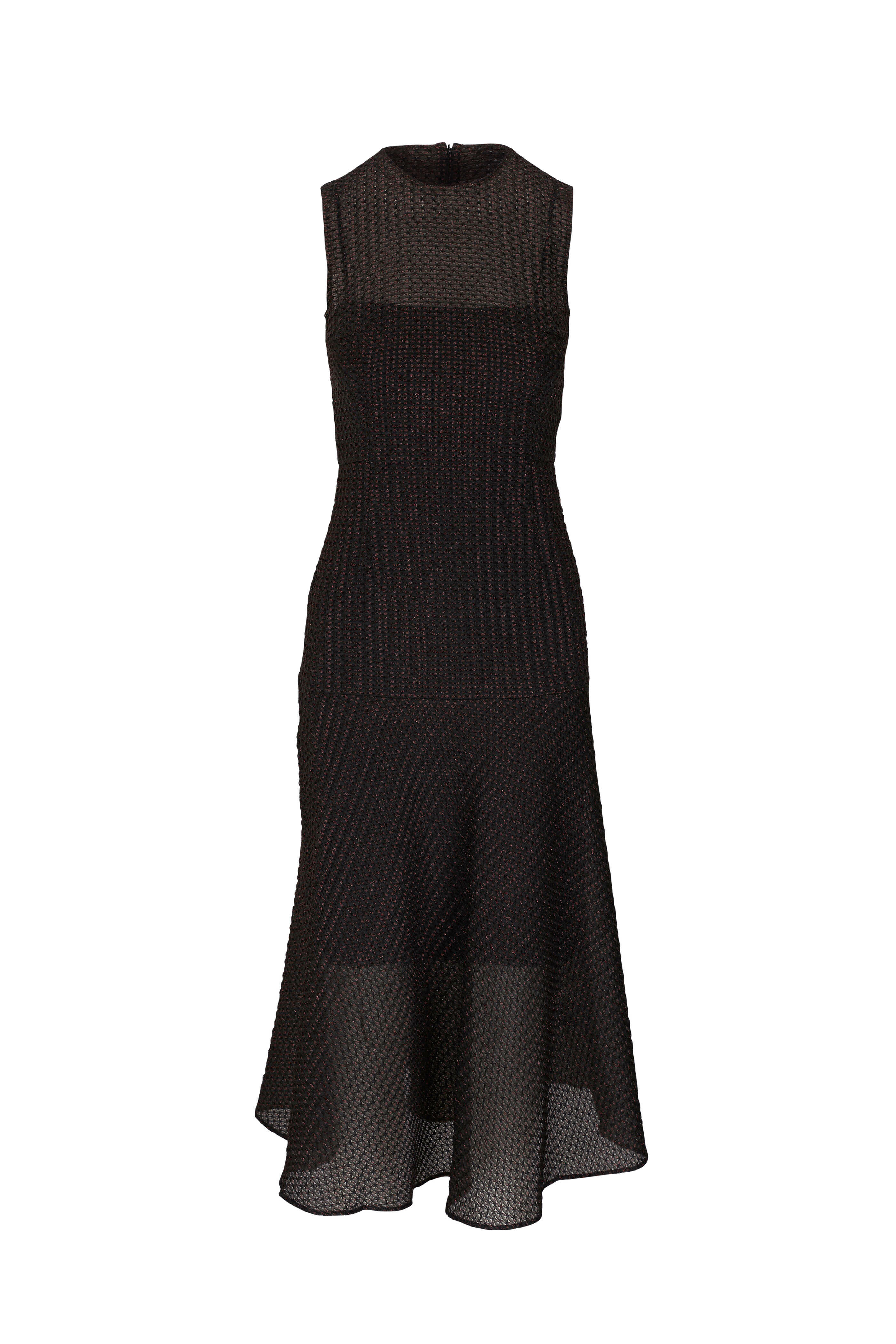 Akris Punto Circuit Board Print Midi Dress in Black