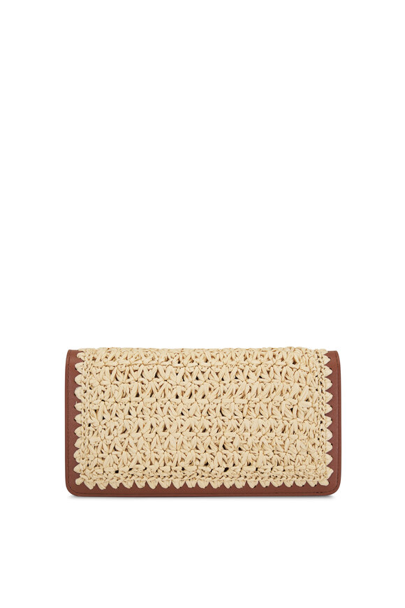 Valentino Garavani - Vlogo Natural Raffia & Leather Chain Wallet