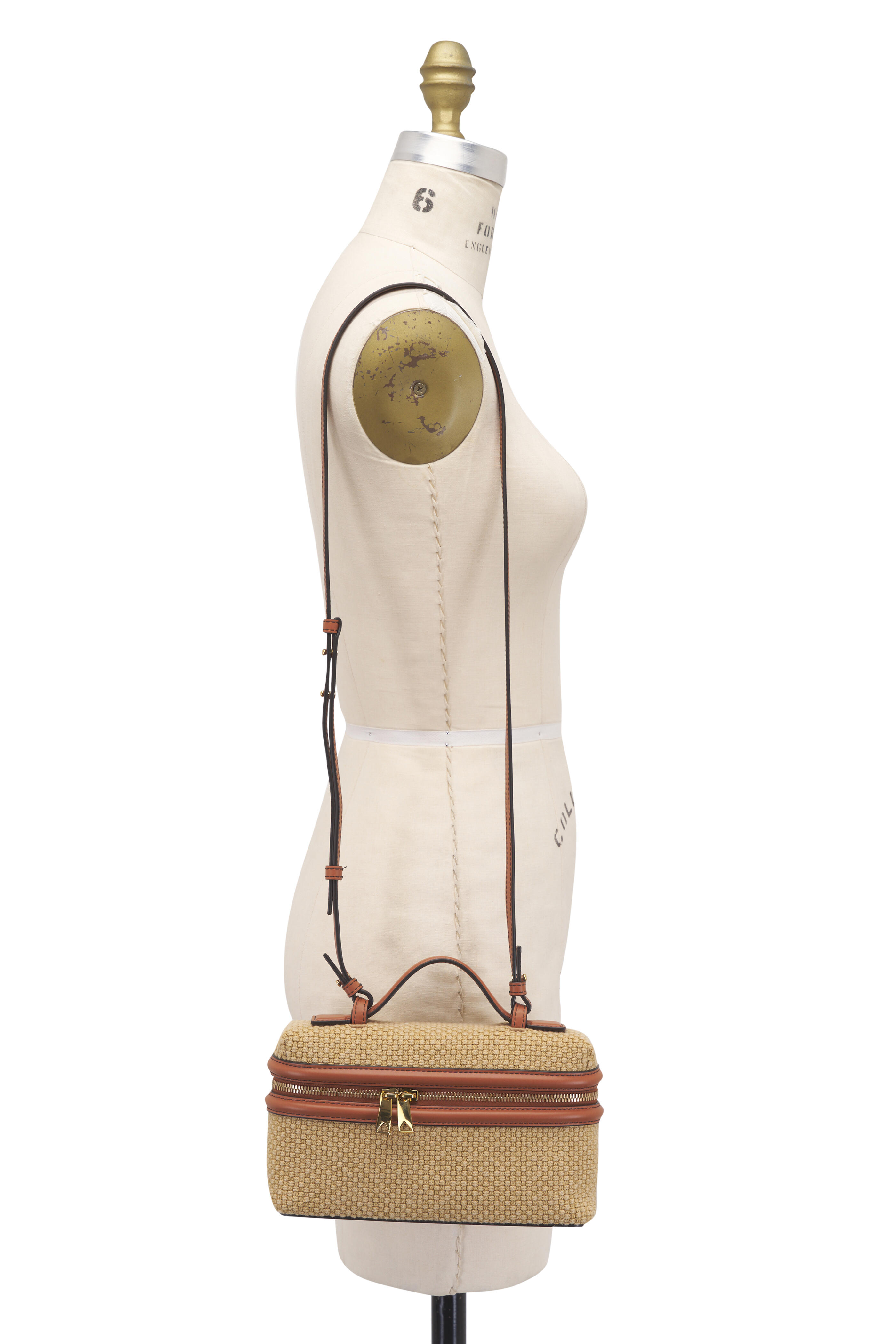 Bottega Veneta - Cane Woven Textile Top Handle Shoulder Bag