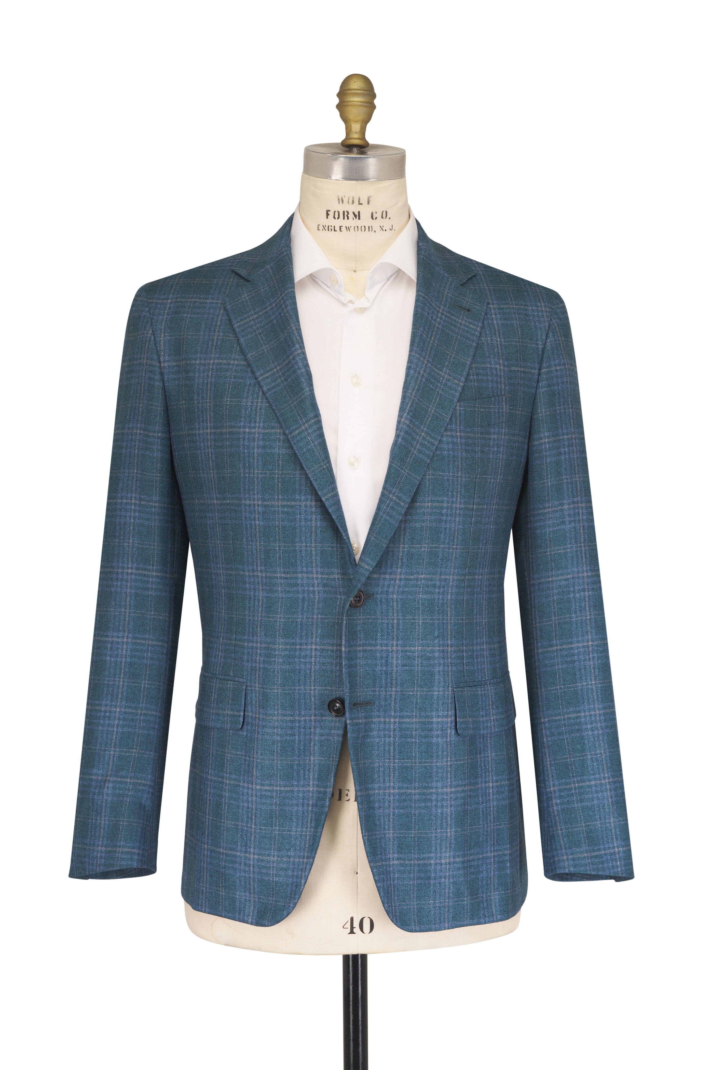 Canali - Green Multicolor Silk & Cashmere Plaid Sportcoat - view 2