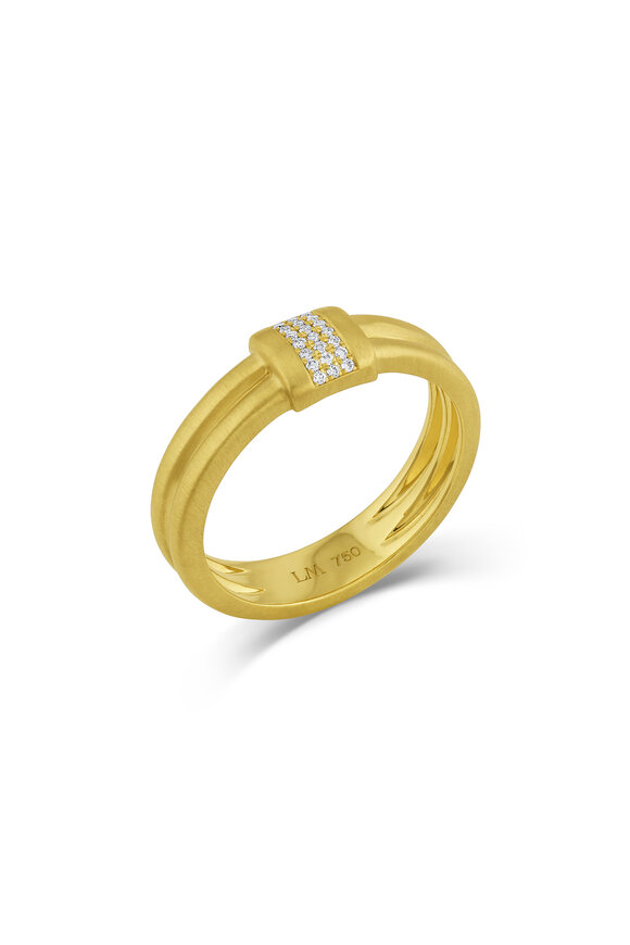 Leigh Maxwell 18k Yellow Gold Amani Double Band Slider Ring - view 1