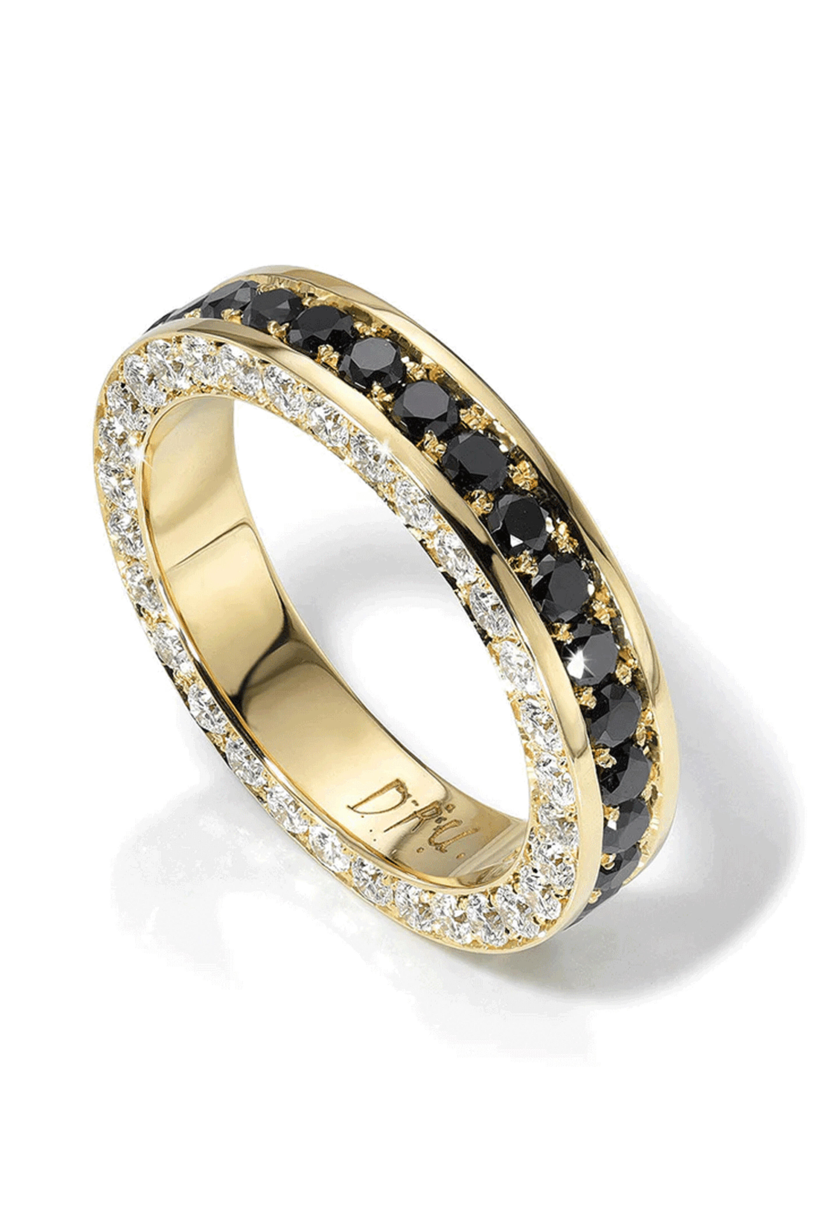 Dru - Black & White Diamond Infinity Ring