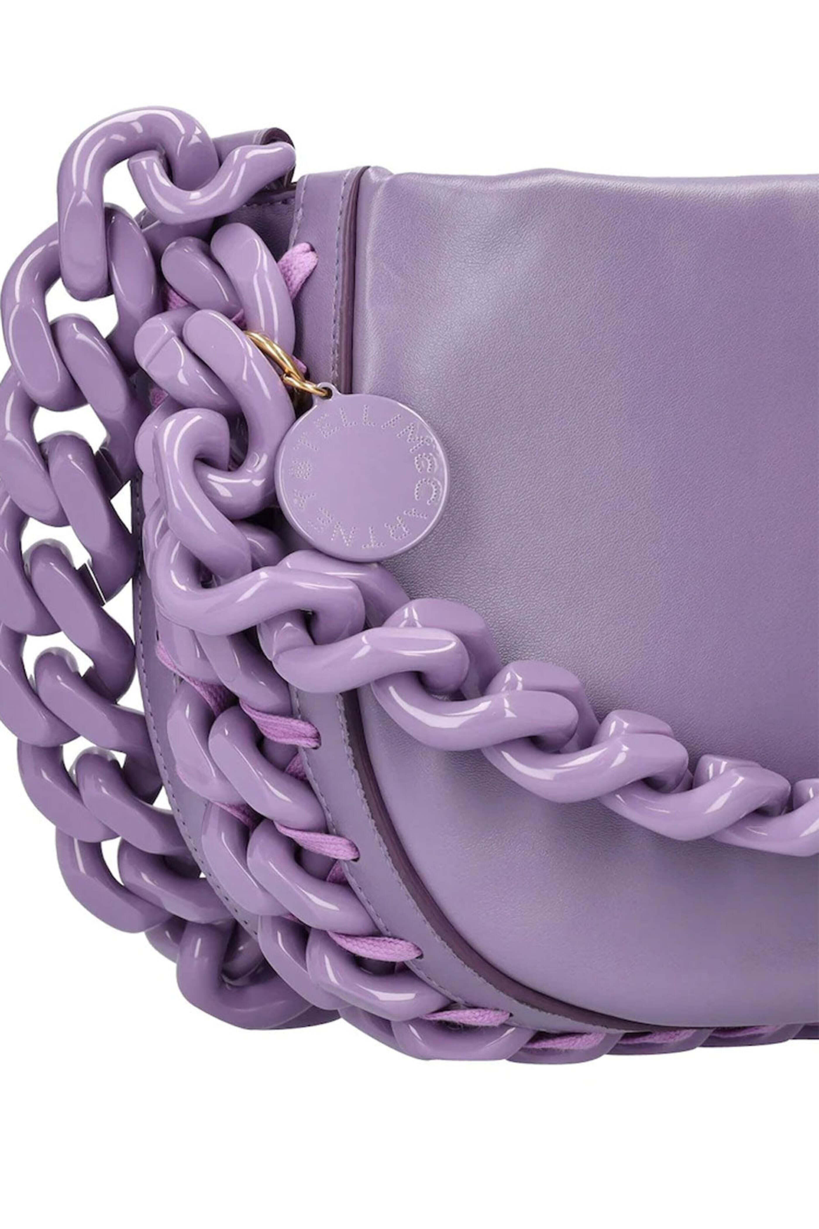 Stella McCartney - Small Puffy Tonal Frayme Shoulder Bag in Grape