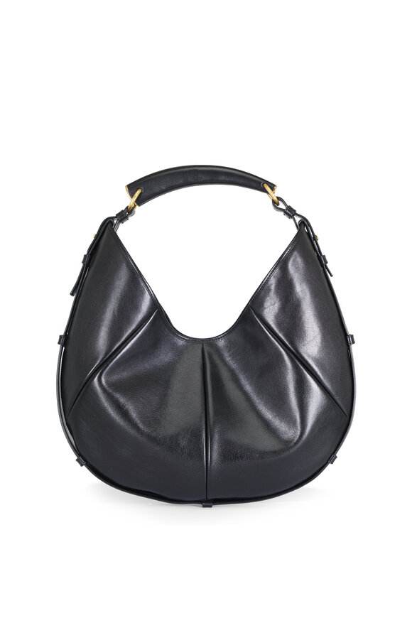 Saint Laurent Medium Mombasa Black Leather Top Handle Bag - view 2