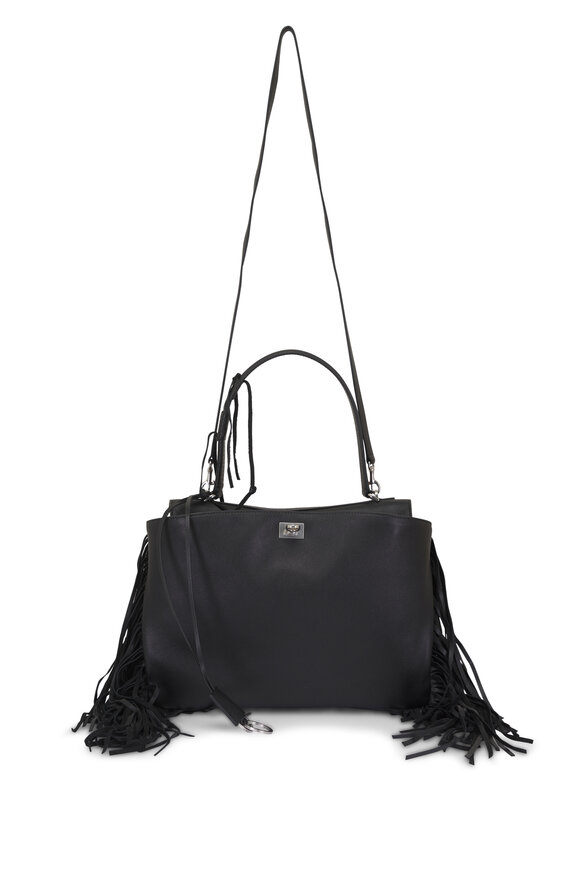 Balenciaga Medium Rodeo Black Leather Handbag