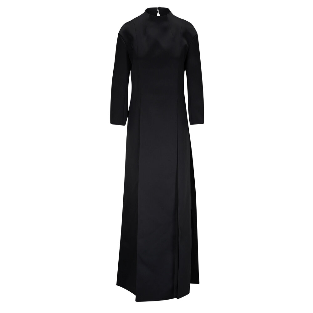 Khaite - Clete Black Bonded Crepe Dress | Mitchell Stores