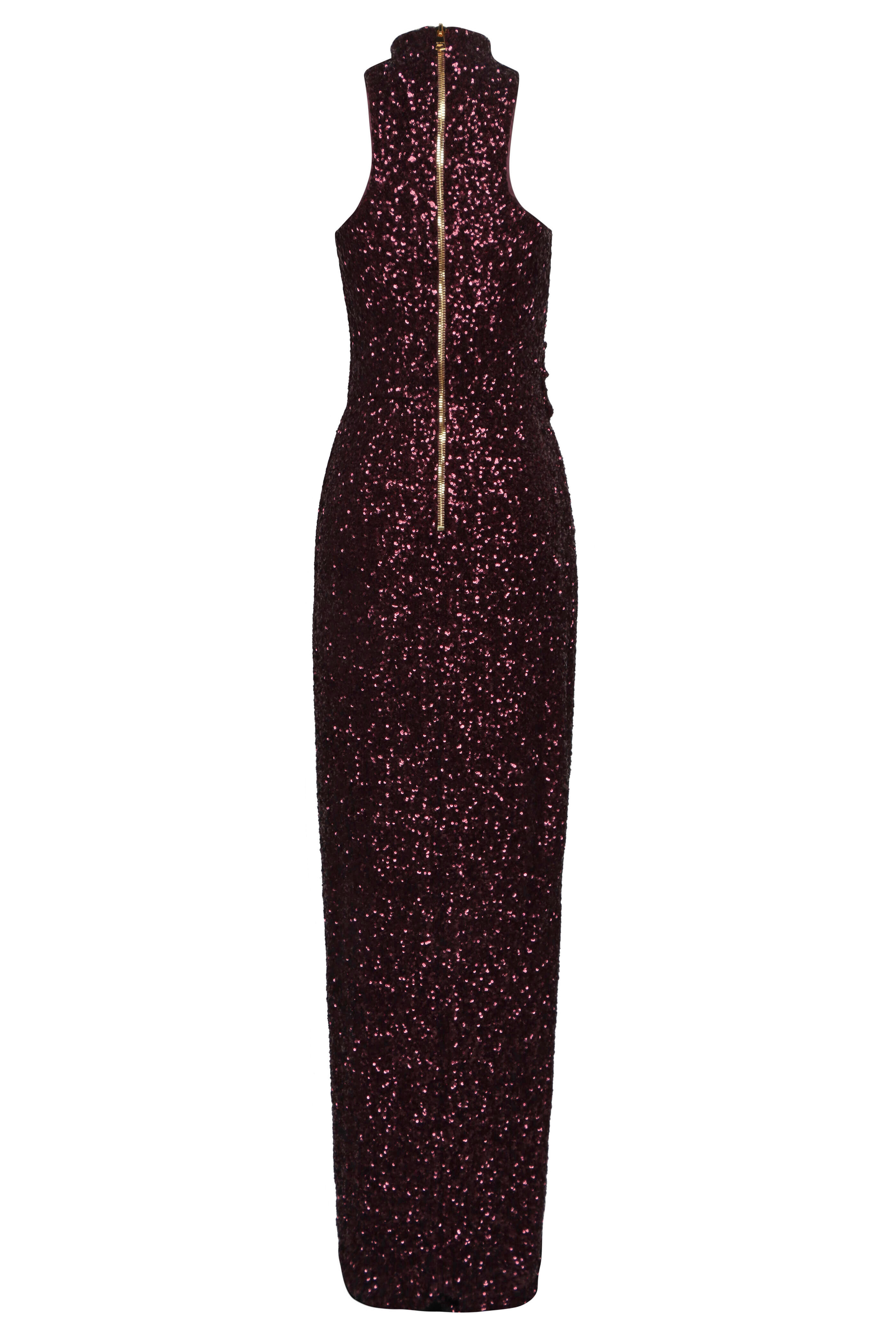 Balmain - Violet Sequin Halterneck Gown