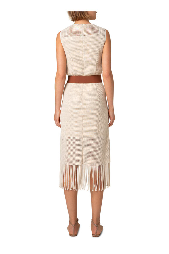 Akris Punto - Cashew Fringe Belted Midi Dress