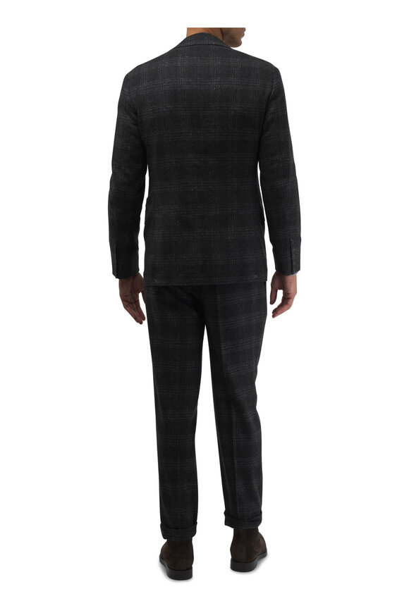 Brunello Cucinelli - Charcoal Plaid Leisure Silk & Wool Suit