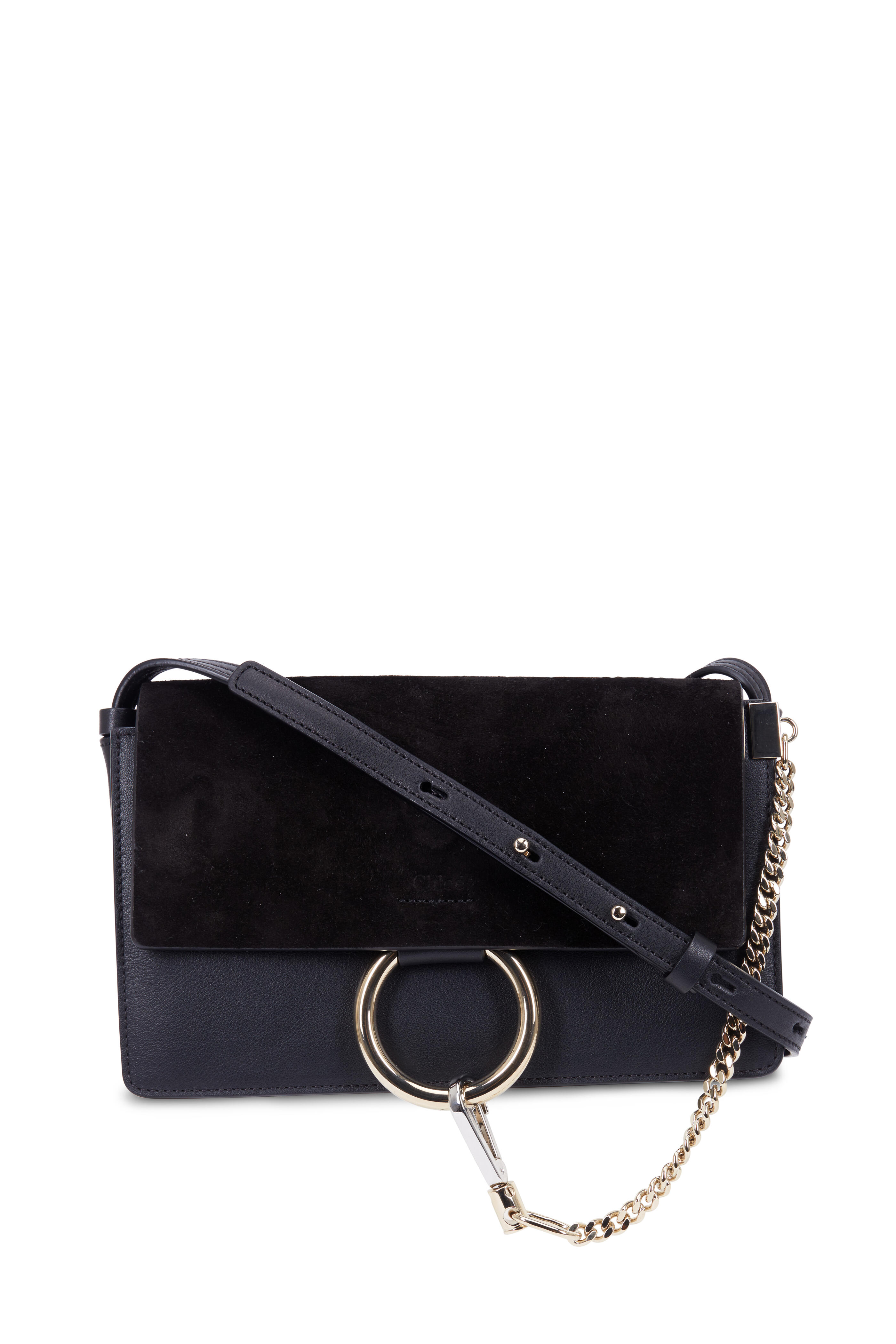 Chole Black Leather and Suede Medium Faye Shoulder Bag – STYLISHTOP