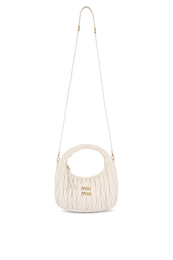 Miu Miu Small Wander White Quilted Leather Crossbody - view 1